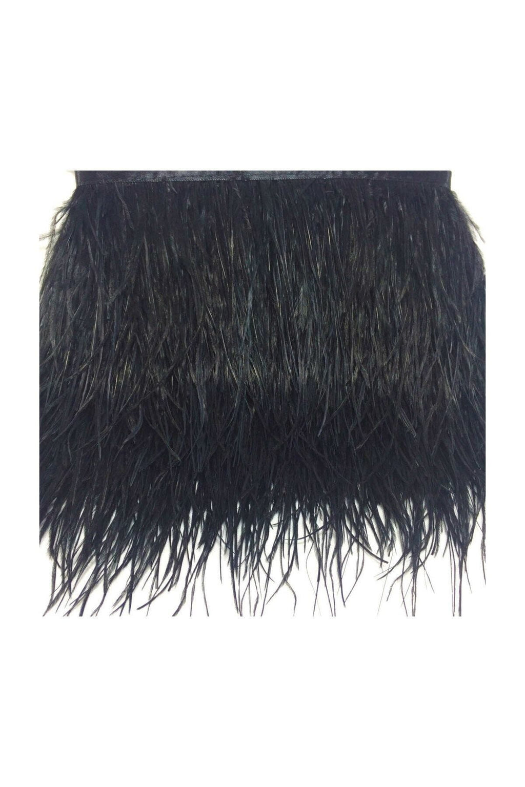 1 Meter Straußenfeder Schwarz 12 cm