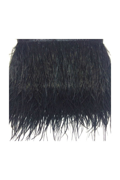1 Meter Straußenfeder Schwarz 12 cm