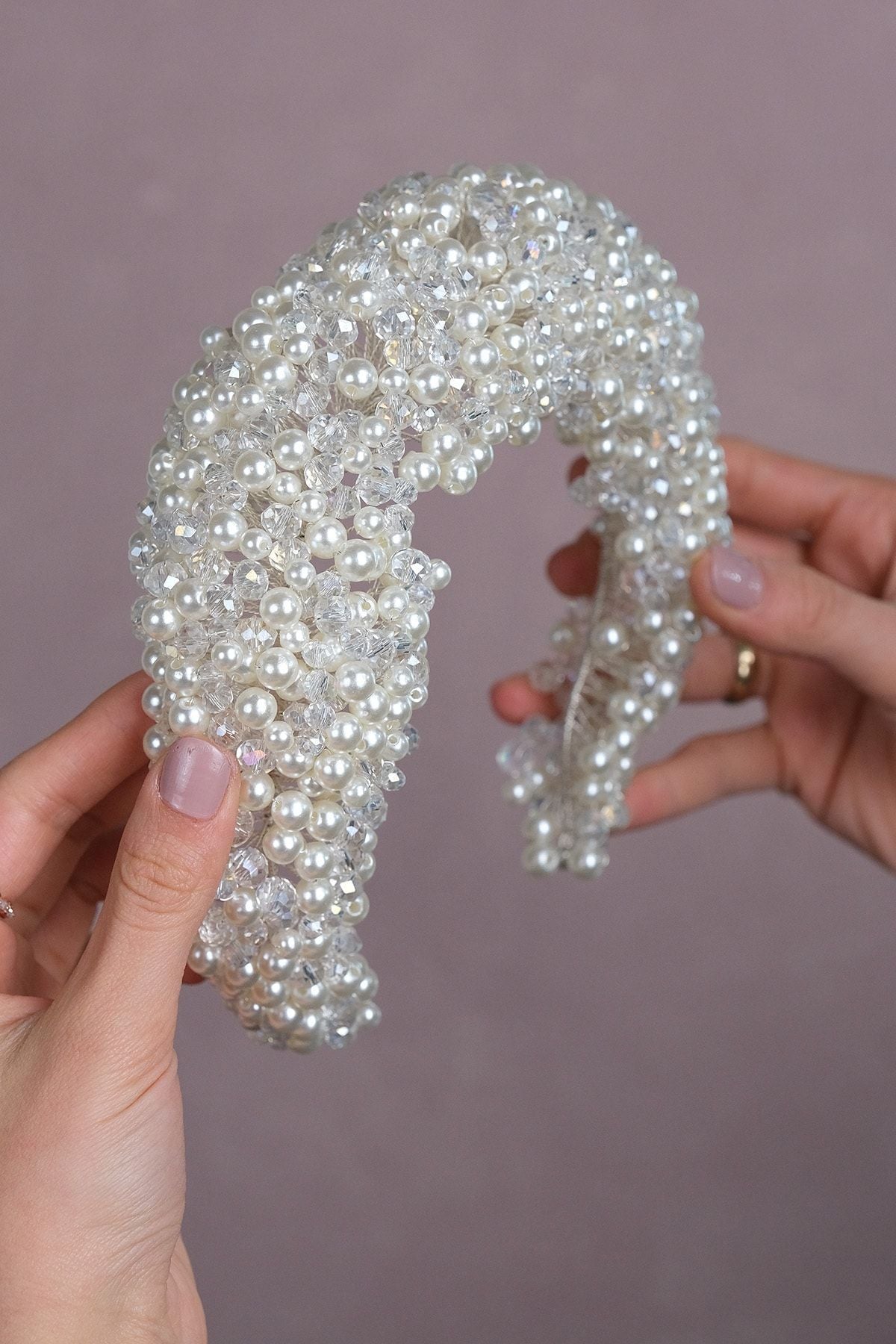 Hochzeit Henna Krone Leal gewölbte Perlen Braut Haar-Accessoire