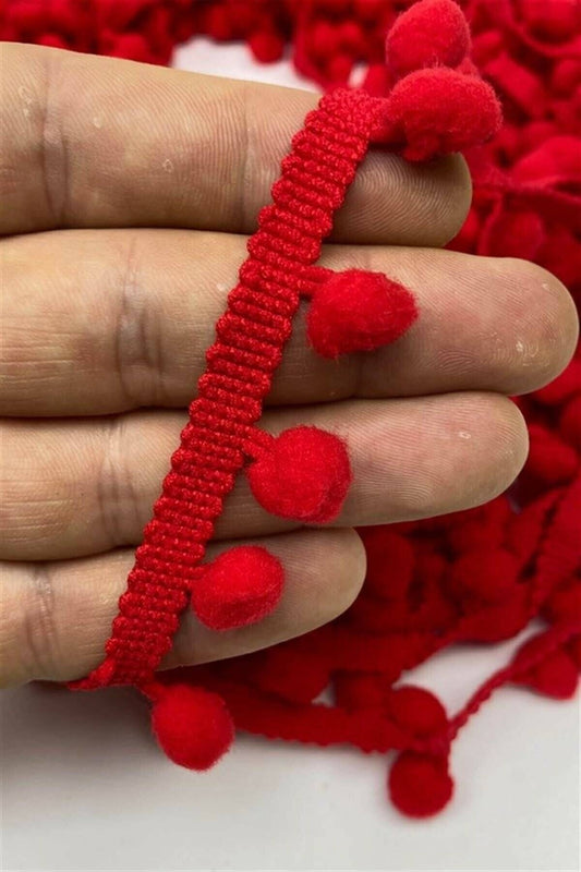 Kırmızı Ponpon Şerit 10 m