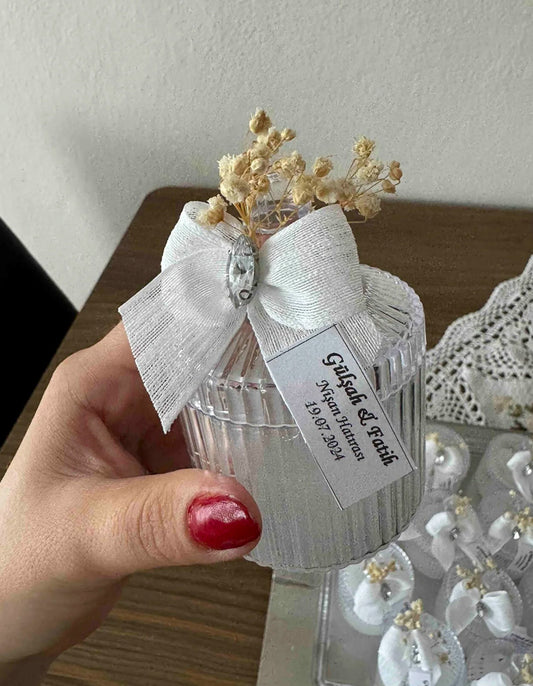 10 Adet Parlak Taşlı Nikah Şekeri Mum – Söz, Nişan, Kına, Düğün, Mevlüt ve Sünnet İçin Hediyelik Hatıra