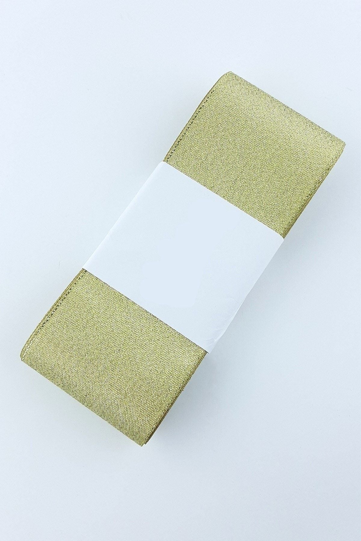 Gold Simli Saten Kurdele 1 Metre En 6 Cm