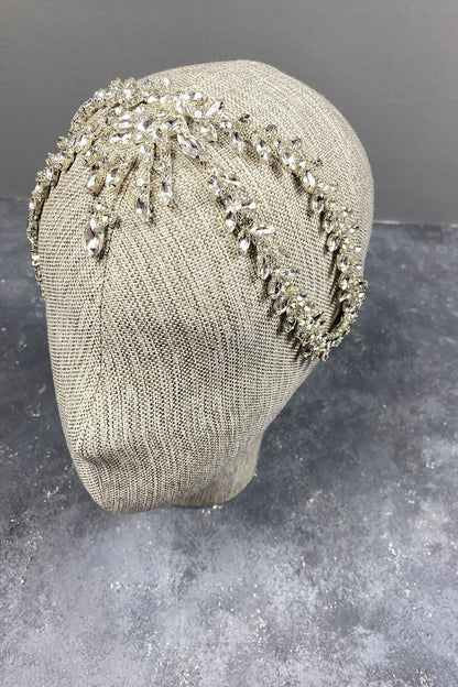 Brautkrone, Brauthaar-Accessoire, silbernes Sema-Stirnband, Braut- und Henna-Krone, Haar-Accessoire