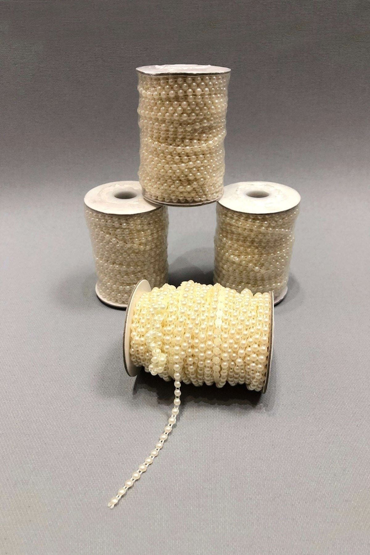 Krem Sıralı Kesik Inci 4 Mm 1 Metre