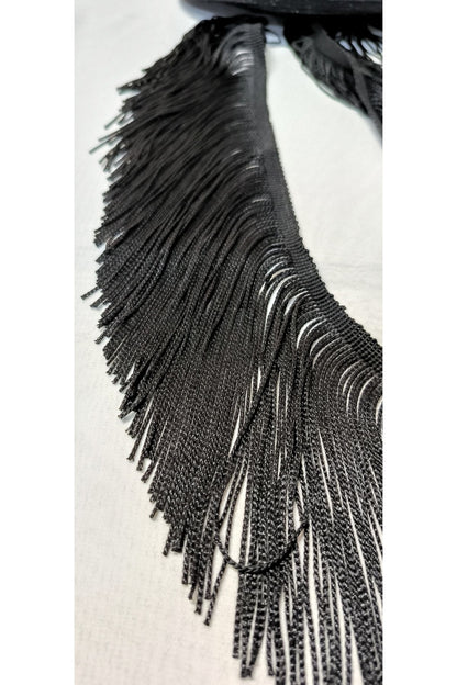 SİYAH DÜZ PÜSKÜL SAÇAK 15 CM
