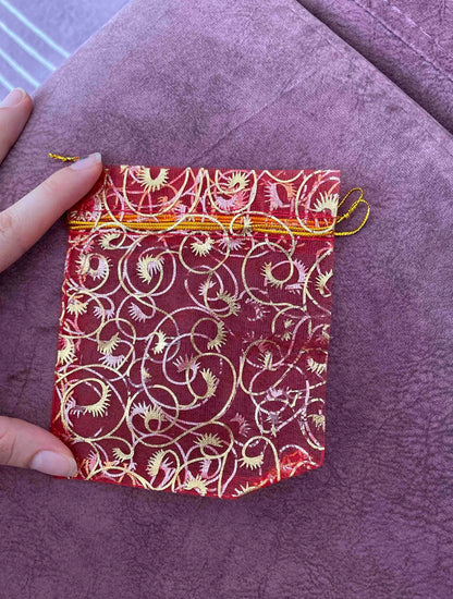 50 Adet Kırmızı Tül Çerez Kesesi 9x12 cm – Kına, Nişan, Söz ve Davetler İçin Şık Hediye Kesesi