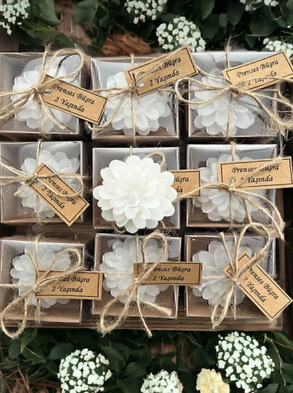 Lotus Mum Nikah Şekeri – Kına, Mevlüt ve Düğün İçin Hediyelik Mum Seti (10 Adet)