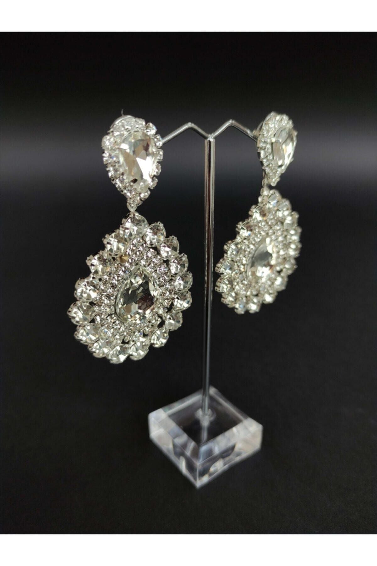 Burgunder Kristall Stein Henna Hochzeit Braut Ohrringe