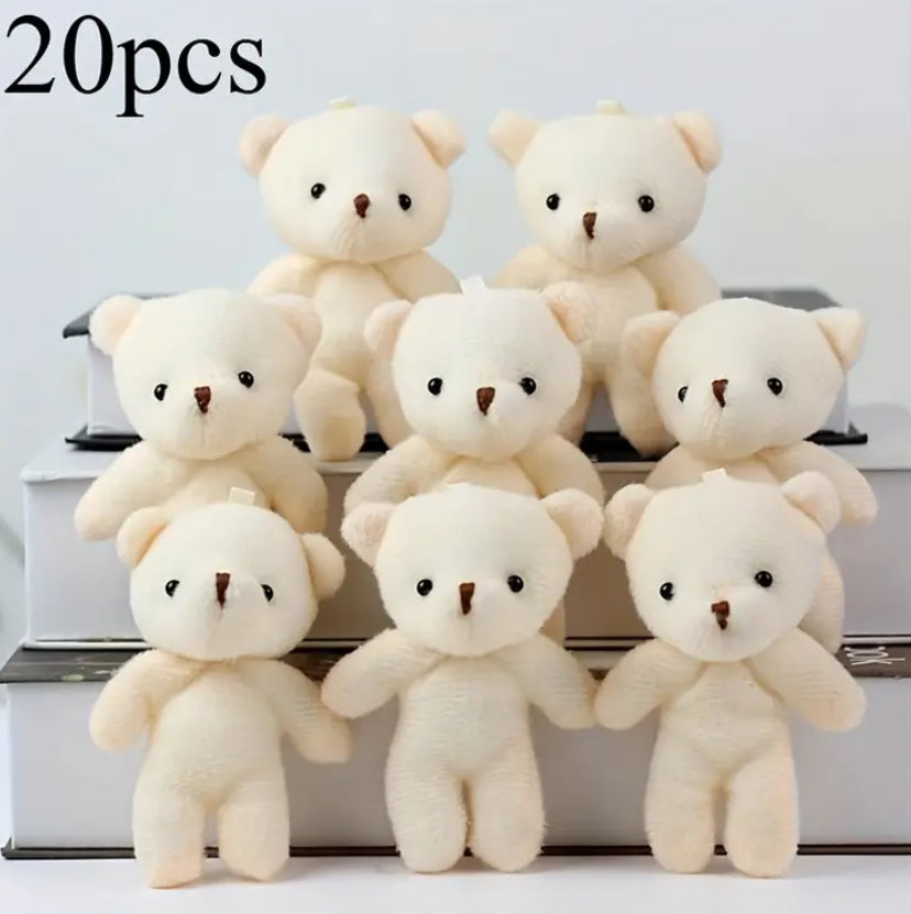 Plüschteddybär 20 Stück, für Taschenaccessoires und Blumenstraußherstellung