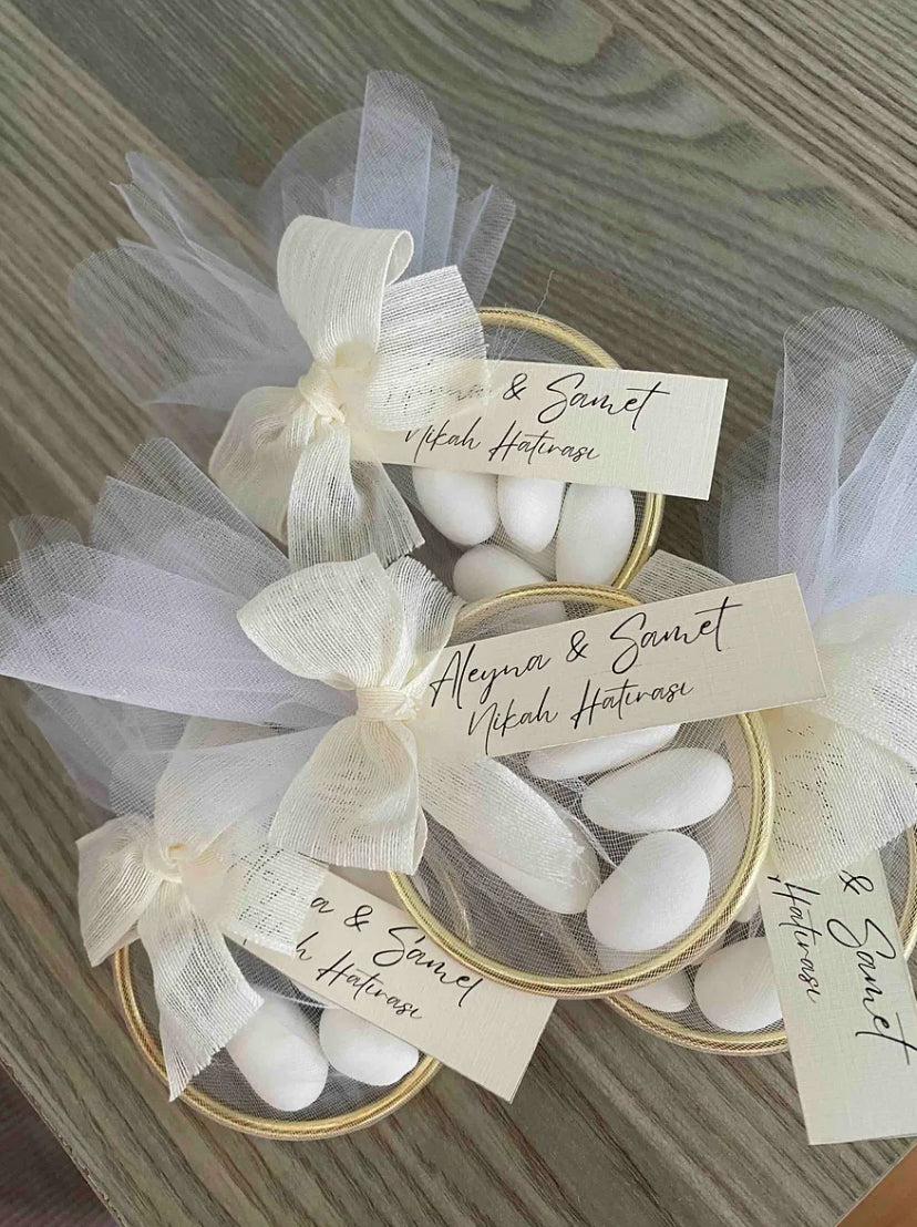 10 Adet Süslemeli Halka Şekerleme Nikah Şekeri – Nişan, Söz ve Düğün İçin Magnetsiz Hediyelik