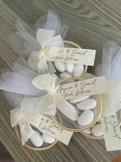 10 Adet Süslemeli Halka Şekerleme Nikah Şekeri – Nişan, Söz ve Düğün İçin Magnetsiz Hediyelik
