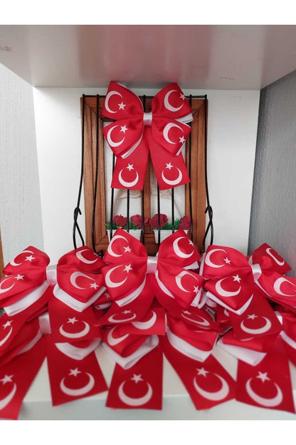 23 Nisan Ay Yıldız Türk Bayrağı Baskılı Kombin Toka Kırmızı Beyaz (paket Içeriği 11 Adettir.)