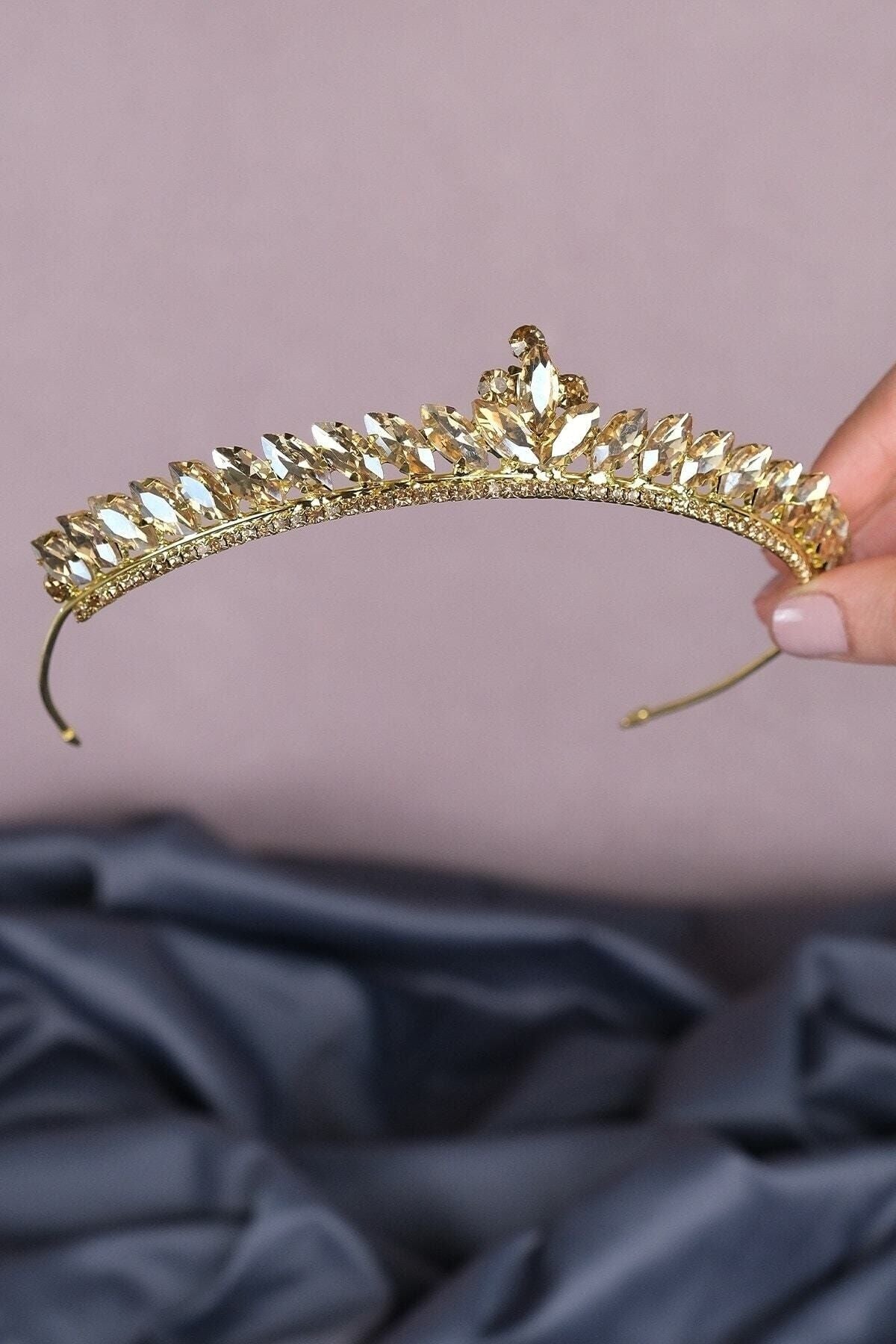 Damen Braut Haar Zubehör Honig Farbe Ece Modell Dünne Braut Henna Krone