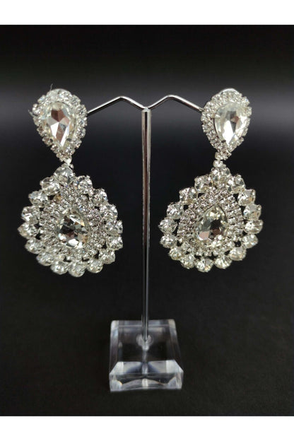 Burgunder Kristall Stein Henna Hochzeit Braut Ohrringe