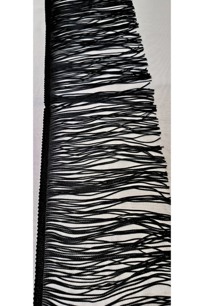 SCHWARZE FLACHE QUASTENFRANSEN 15 CM