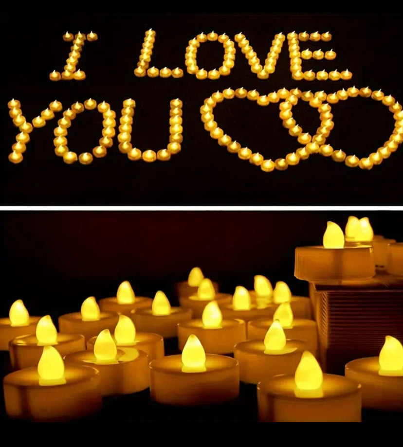 Alevli Tealight Mum Seti – Dekoratif Işık Yayan Pil ile Çalışan LED Mum