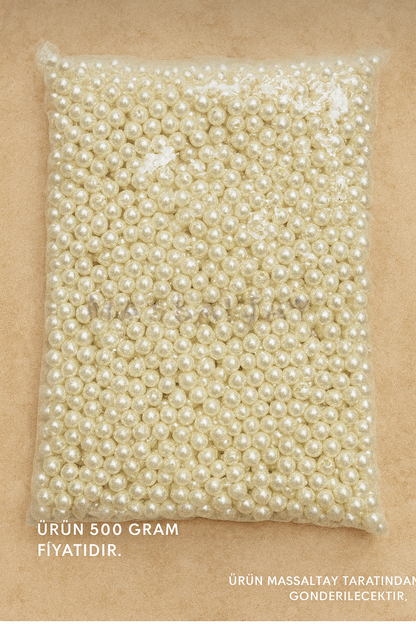 500 gram Plastik İnci Boncuk , Süsleme Boncuğu, Takı ve El İşi Malzemesi