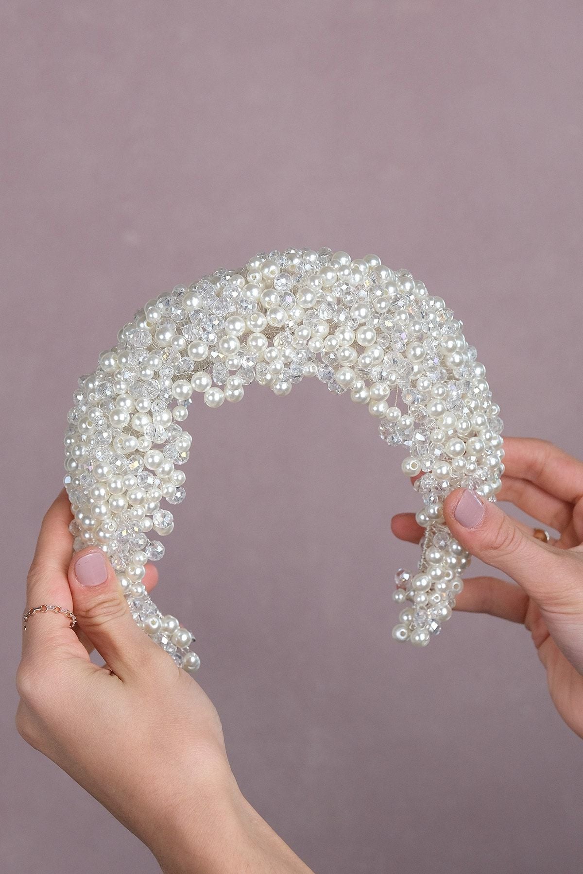 Hochzeit Henna Krone Leal gewölbte Perlen Braut Haar-Accessoire