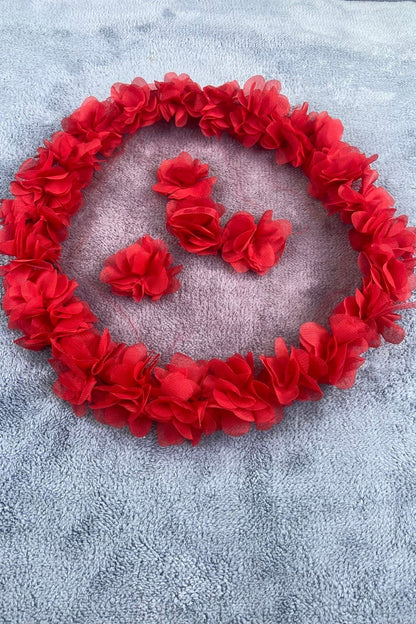 Kına Gecesi Gelin Halay Mendili Kırmızı Lazer Güllü Gelin Halay Aksesuarı