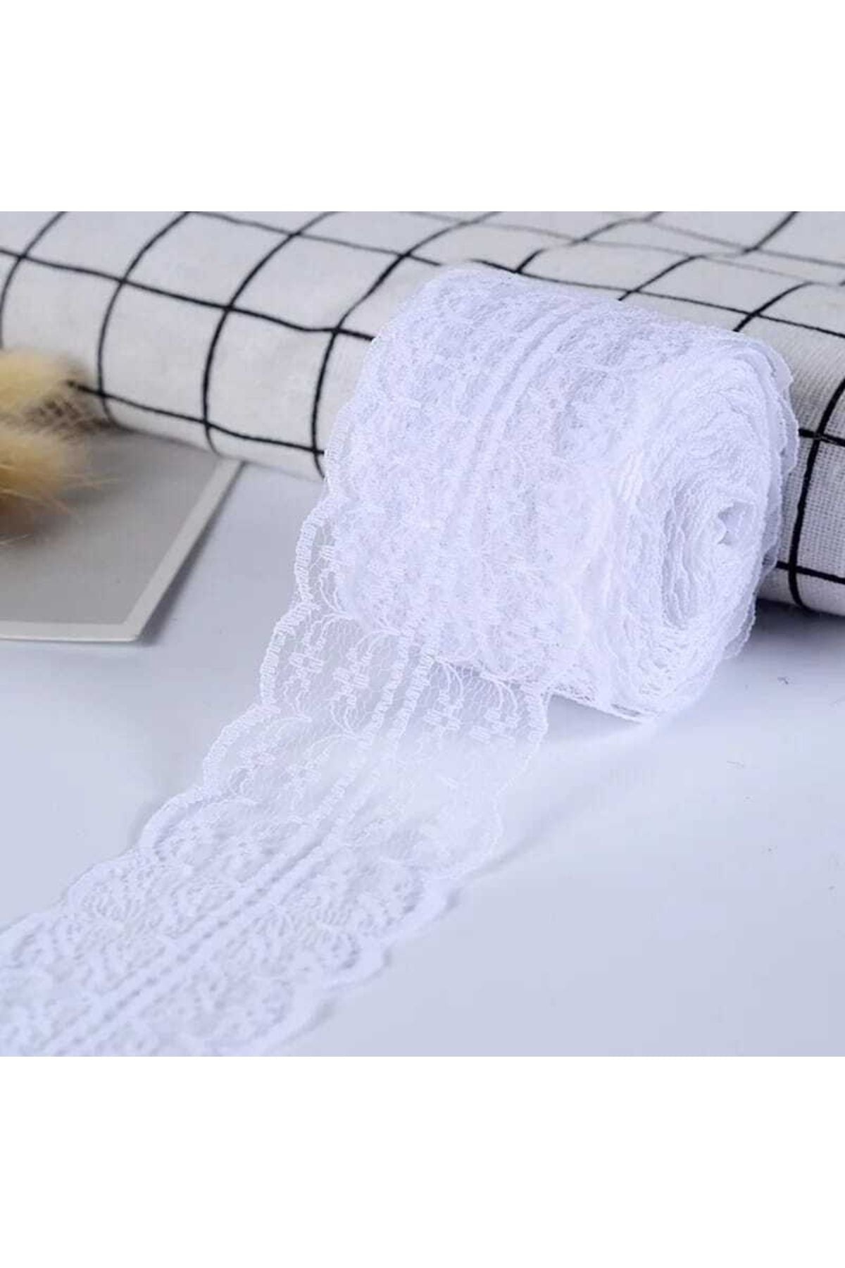 Beyaz Dantel Kurdele 5 Cm 5 Metre