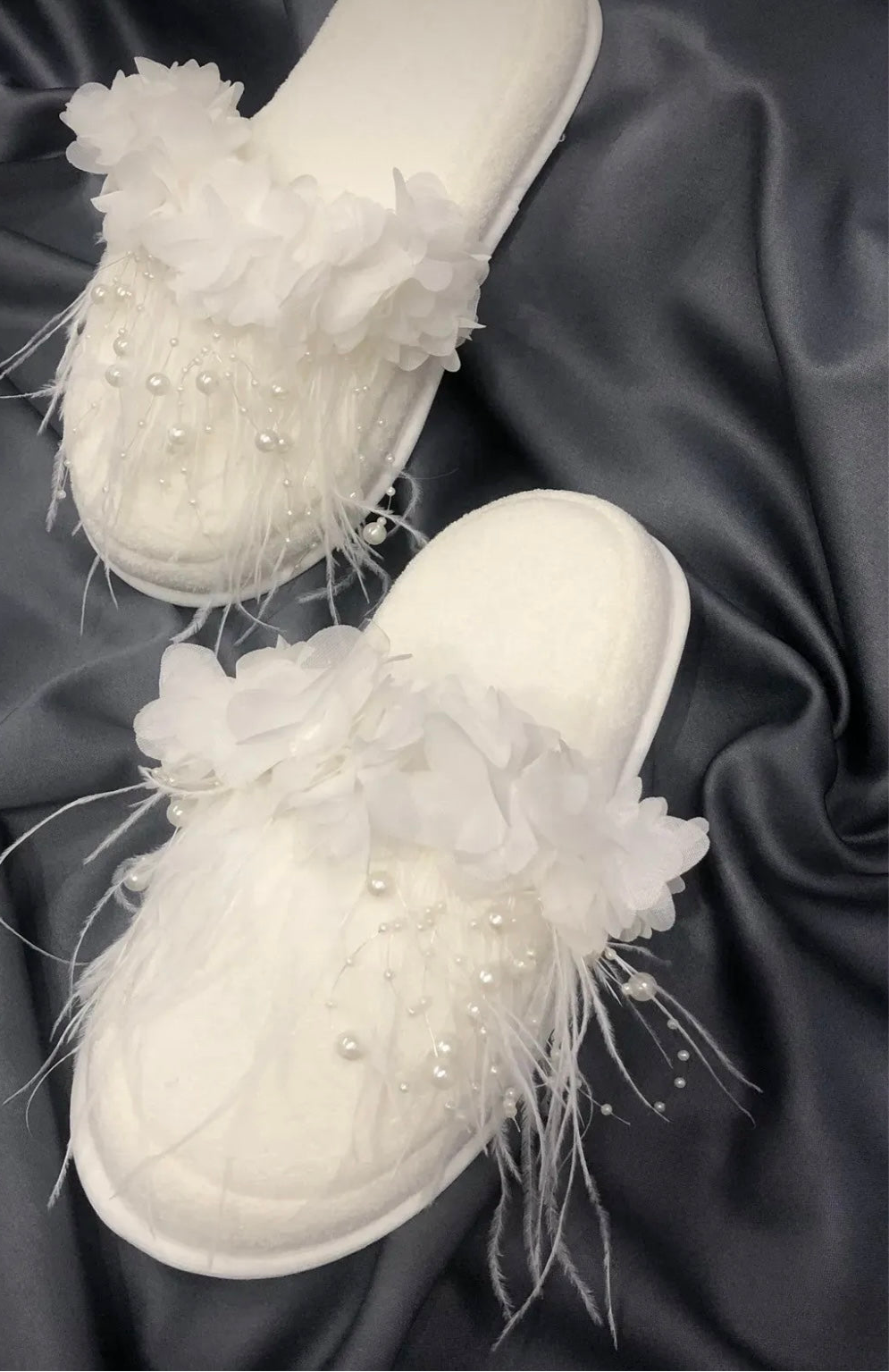 White Laser Flower Maternity Slipper and Crown