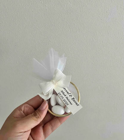10 Adet Süslemeli Halka Şekerleme Nikah Şekeri – Nişan, Söz ve Düğün İçin Magnetsiz Hediyelik