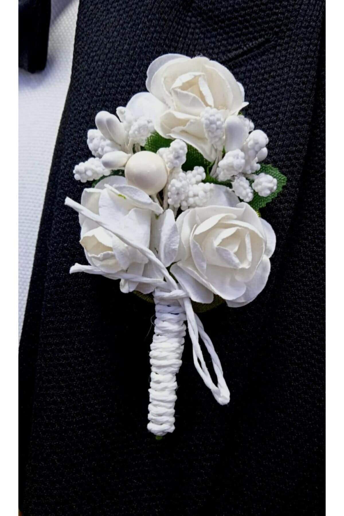 Weiße Rose Blume Anstecknadel, Weiße Rose Boutonniere