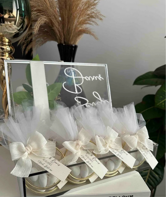 10 Adet Süslemeli Halka Şekerleme Nikah Şekeri – Nişan, Söz ve Düğün İçin Magnetsiz Hediyelik