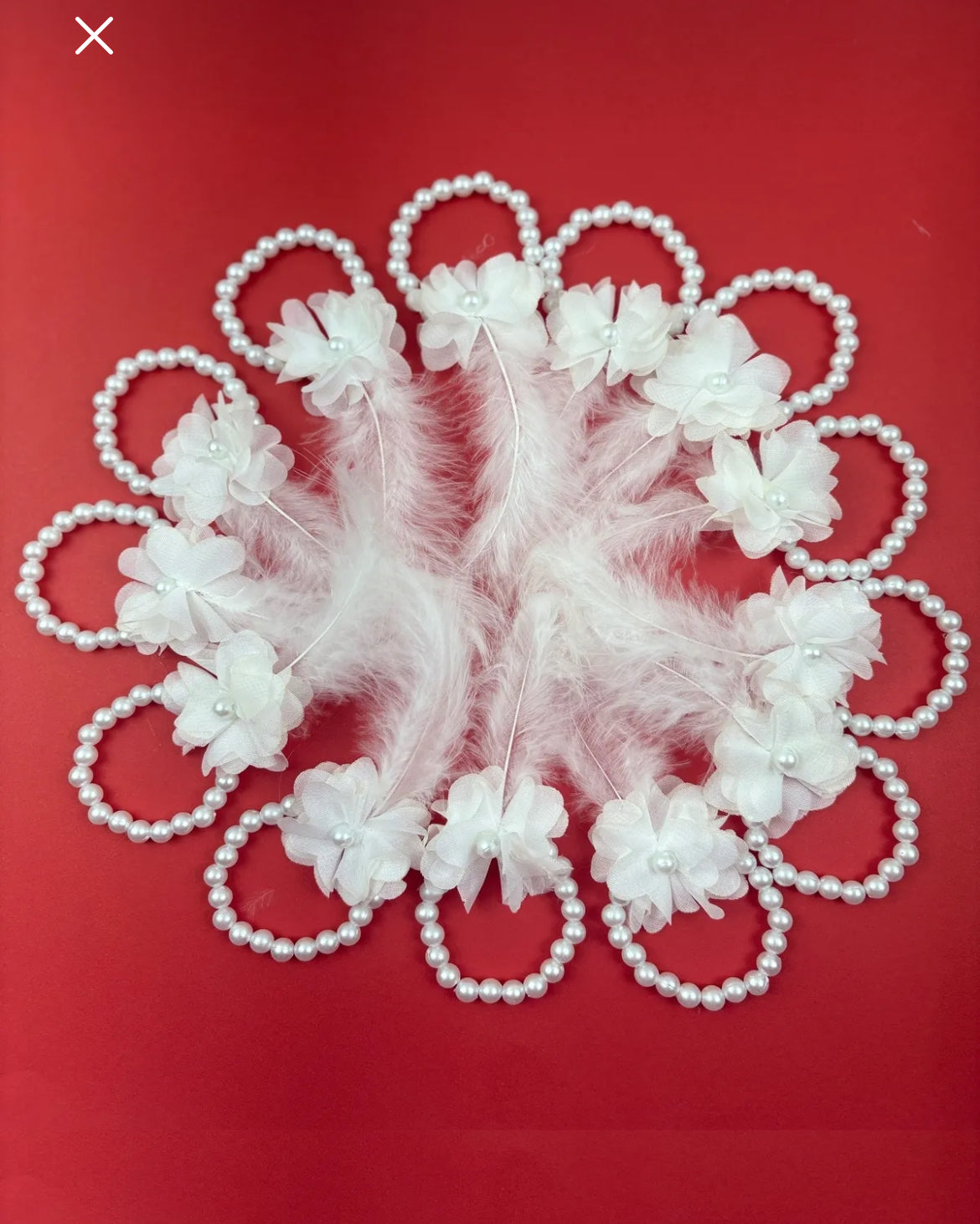 Brautjungfernarmband, weiße Blume, 5 Stück