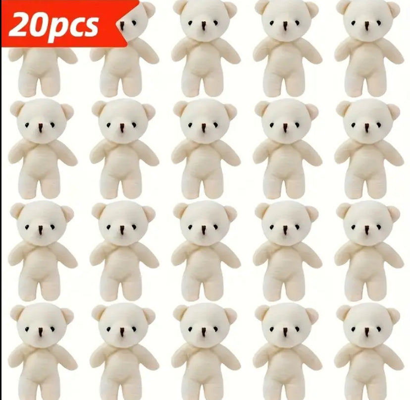 Peluş Ayıcık 20 adet , Çanta Aksesuarı ve Buketi Yapımı için