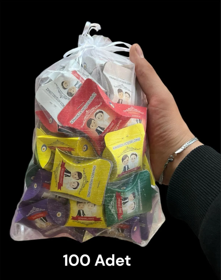 Dağıtmalık Ciklet Kına 100 lü , hoşgeldiniz yazılı ciklet kına