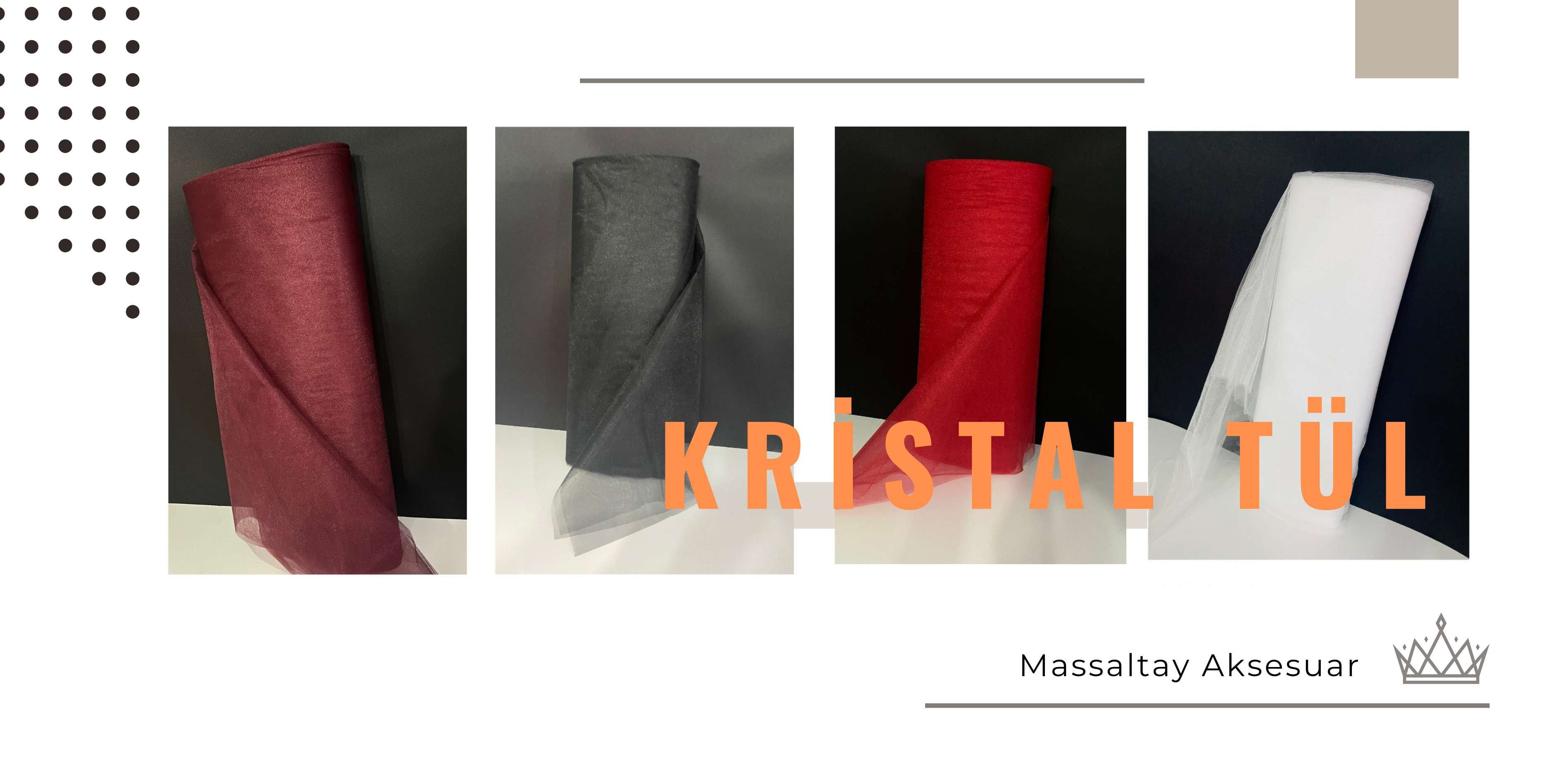 Krisal Tül 1 Metre – Bohça Süsleme, Düğün, Nişan ve Özel Günler İçin Şık Aksesuar