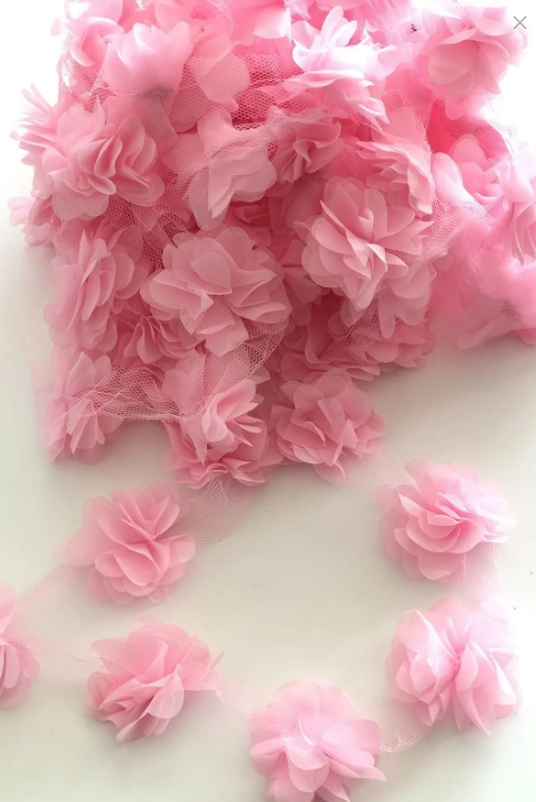 Pembe Lazer Gül Lazer Kesim Gül Süsleme Paketleme Malzemesi 10 Adet Organze Kumaş Yapay Çiçekler